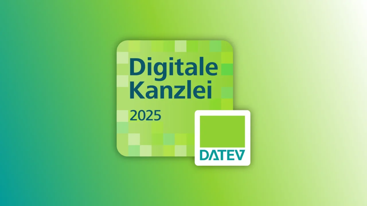 DATEV Logo auf grünem Verlaufsgrund