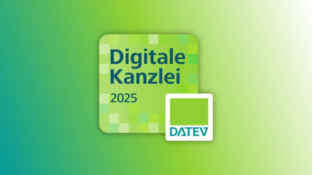 DATEV Logo auf grünem Verlaufsgrund