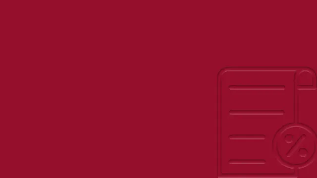 Grafik mit dunkelrotem Hintergrund. Oben links befindet sich das weiße Logo „Tholen & Partner“. Unten rechts ist eine dezente, ton-in-ton gestaltete Illustration eines Steuerdokuments mit Prozentzeichen zu sehen. Das minimalistische Design dient als Titelgrafik zum Thema Steuern und Steuerberatung.
